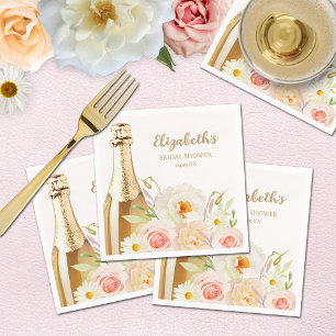 Brunch & Bubbly Floral Bridal Shower Napkin