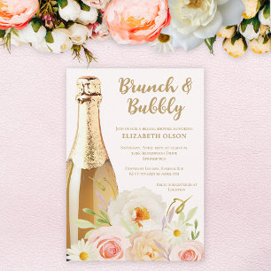 Brunch & Bubbly Garden Floral Bridal Shower Invitation