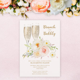 Brunch & Bubbly Garden Floral Bridal Shower Invitation