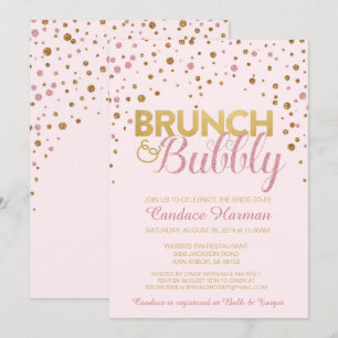 Brunch & Bubbly Glitter Bridal Shower Invitation