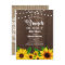 Brunch & Bubbly invitation Sunflower rustic