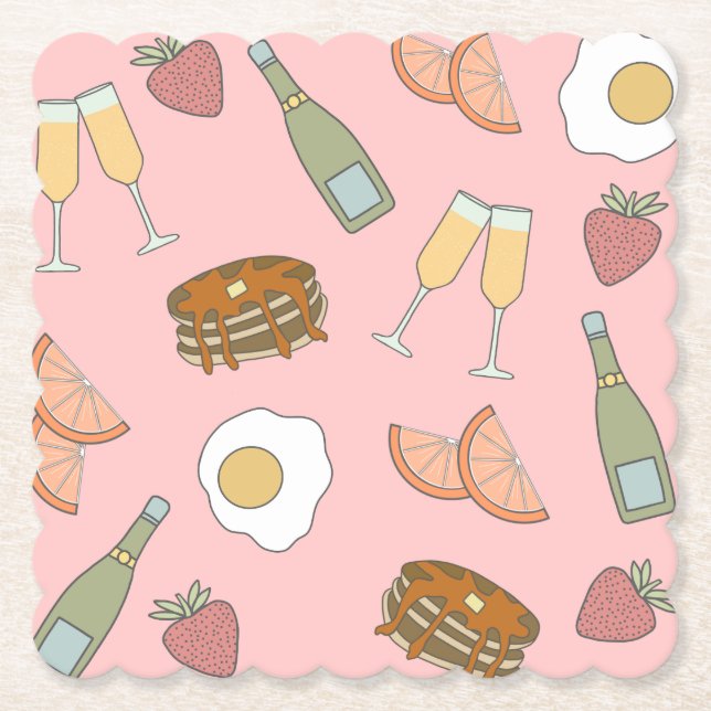 Brunch & Bubbly Paper Coasters (Front)