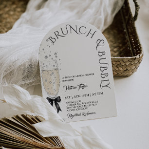 Brunch & Bubbly Prosecco Bow Bridal Shower Invitation