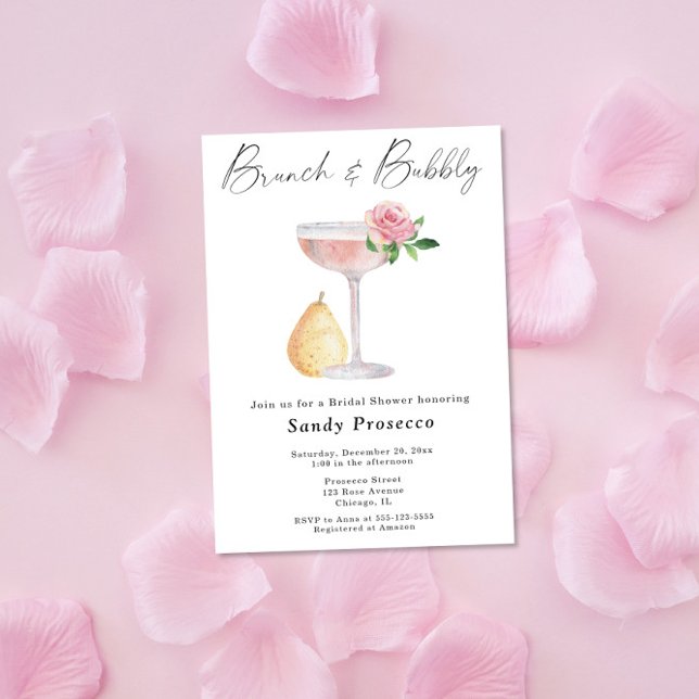 Brunch & Bubbly - Prosecco Bridal Shower Invitation (Creator Uploaded)