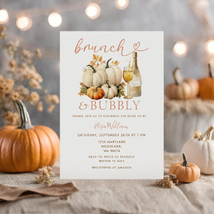  Brunch & Bubbly Pumpkin Autumn Bridal Shower  Invitation