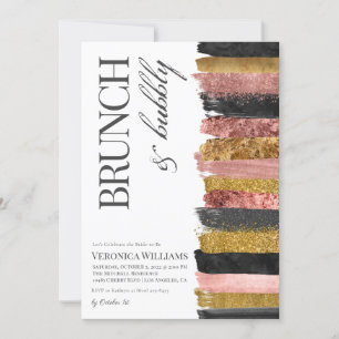 Brunch & Bubbly Rose Gold Bridal Shower Invitation