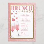 BRUNCH & BUBBLY | ROSE GOLD CHAMPAGNE INVITATION<br><div class="desc">If you need custom colours or assistance in creating your design,  feel free to contact me at zazzlepartydepot@gmail.com. I look forward to hearing from you!</div>