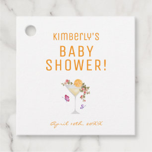 Brunch Bubbly Spring Floral Champagne Baby Shower Favour Tags