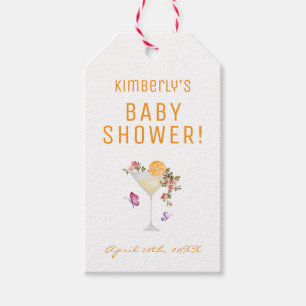 Brunch Bubbly Spring Floral Champagne Baby Shower Gift Tags