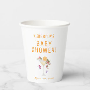 Brunch Bubbly Spring Floral Champagne Baby Shower Paper Cups
