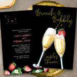 Brunch Bubbly Strawberry Champagne Couples Shower Invitation<br><div class="desc">Brunch & Bubbly Couples Shower Invitation - perfect for a brunch or summer garden tea party. The design features watercolor illustrations of strawberries, chinking glasses of champagne and elegant, gold hand lettering. The template is set up ready for you to personalise all of the invitation details for your own occasion....</div>