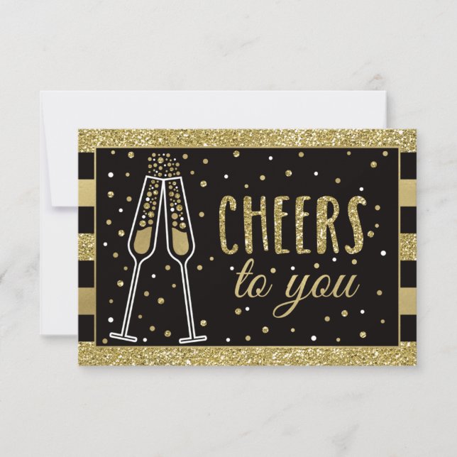 Brunch & Bubbly Thank You Card, Faux Glitter/Foil (Front)