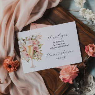 Brunch & Bubbly Thank You Card   Watercolor Floral