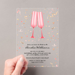 Brunch Champagne Bridal Shower Acrylic Invitations