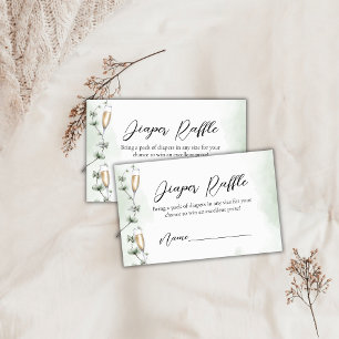 Brunch Champagne Garden Diaper Raffle Baby Shower Enclosure Card