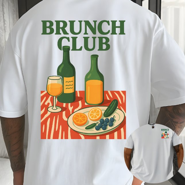 Brunch Club Retro Minimalist Foodie T-Shirt (Creator Uploaded)