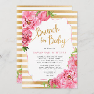 Brunch for Baby, girl baby shower invitation