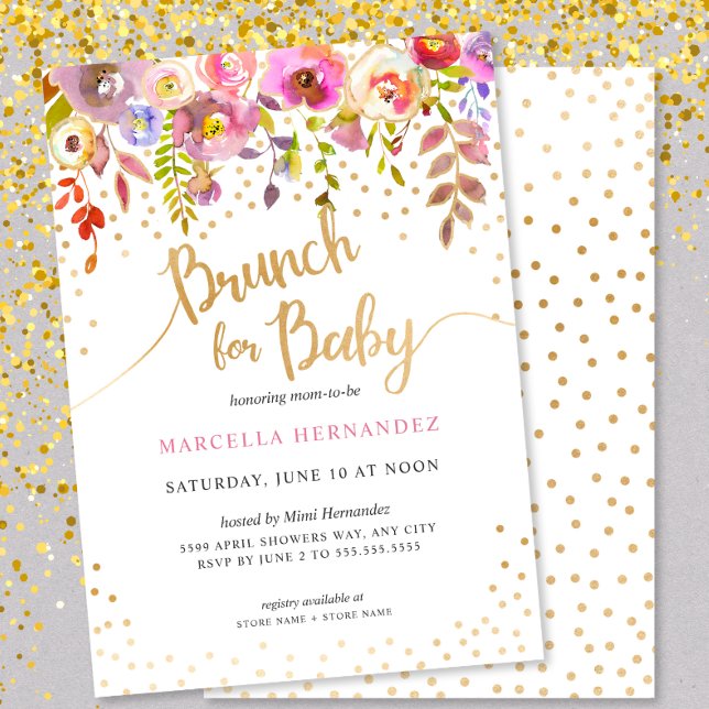 Brunch for Baby Girl Baby Shower Invite (Creator Uploaded)