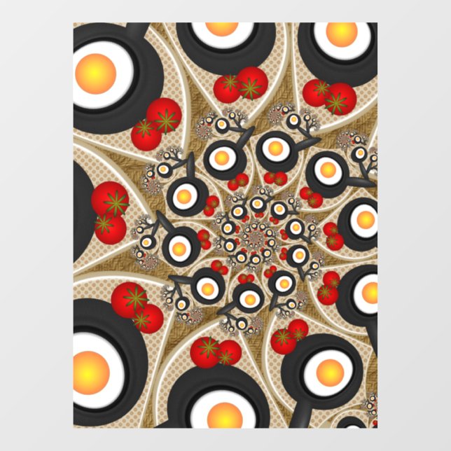 Brunch Fractal Art Funny Food, Tomatoes, Eggs (Sheet)