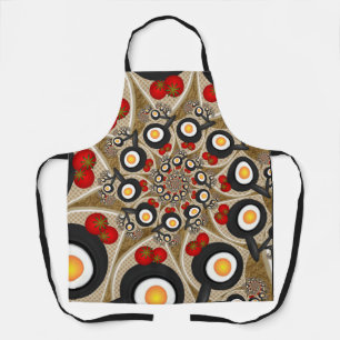 Brunch Fractal Art Funny Food, Tomatoes, Eggs Apron