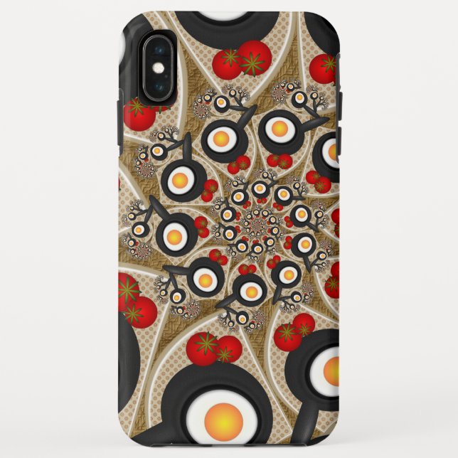 Brunch Fractal Art Funny Food, Tomatoes, Eggs Case-Mate iPhone Case (Back)
