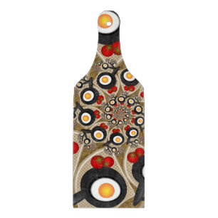 Brunch Fractal Art Funny Food, Tomatoes, Eggs Cutting Board