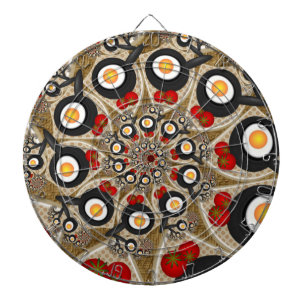 Brunch Fractal Art Funny Food, Tomatoes, Eggs Dartboard