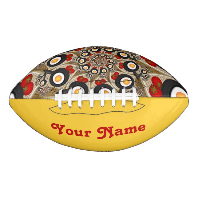 Brunch Fractal Art Funny Food, Tomatoes, Eggs Name Football (Front)