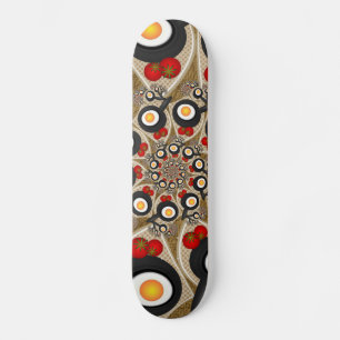 Brunch Fractal Art Funny Food, Tomatoes, Eggs Skateboard