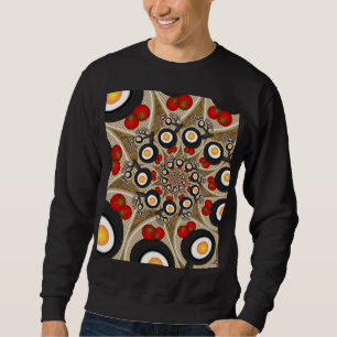 Brunch Fractal Art Funny Food, Tomatoes, Eggs Sweatshirt