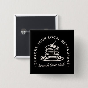 Brunch lover club squad 15 cm square badge