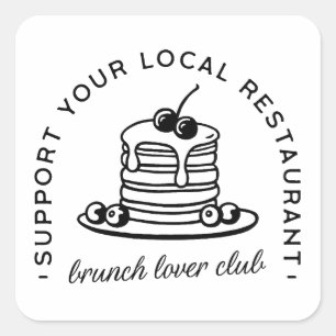 Brunch pancakes lover quotes square sticker