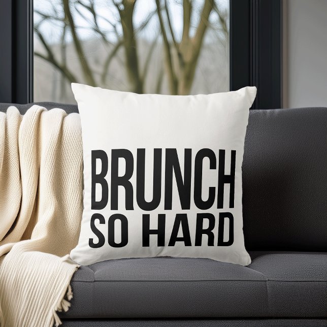 Brunch So Hard Black & White Cushion (Creator Uploaded)