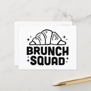 Brunch squad aesthetic croissant lover quotes postcard