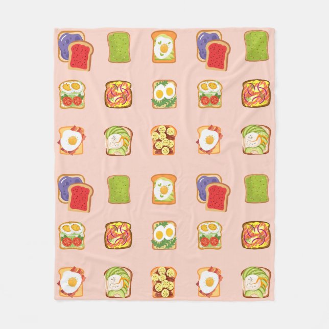Brunch Toast Fleece Blanket (Front)