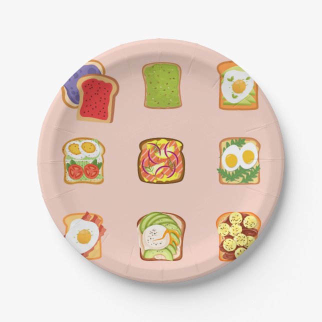 Brunch Toast Paper Plate (Front)