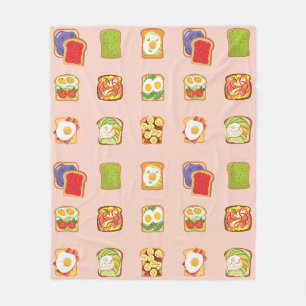 Brunch Toast Pattern Fleece Blanket