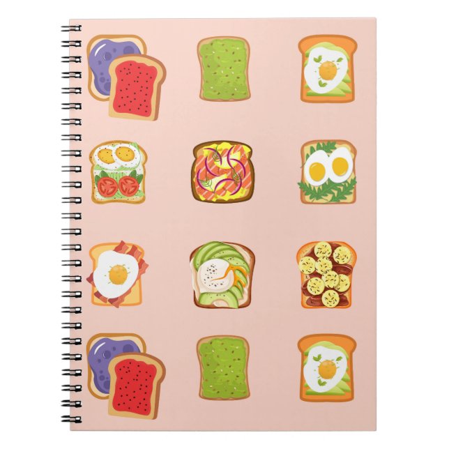 Brunch Toast Pattern Notebook (Front)