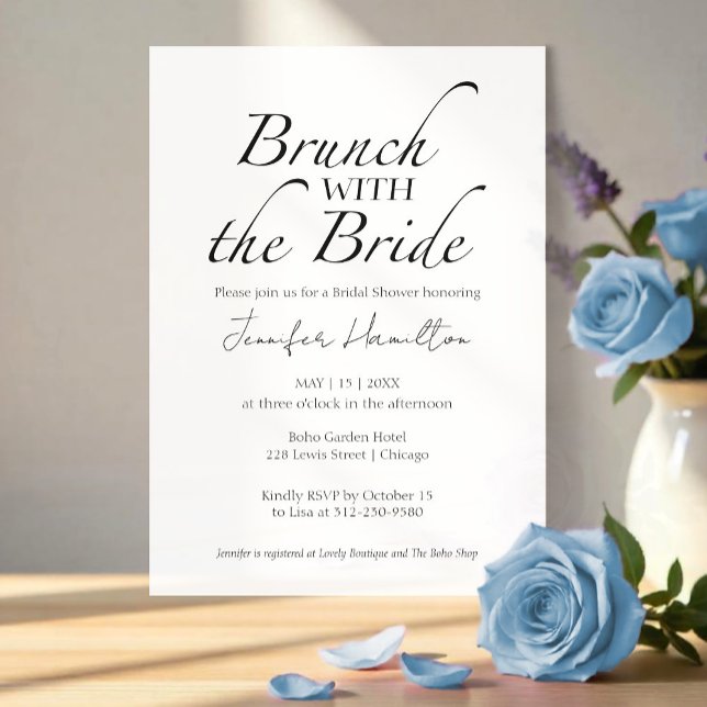 Brunch with the Bride Black & White Bridal Shower Invitation (Creator Uploaded)