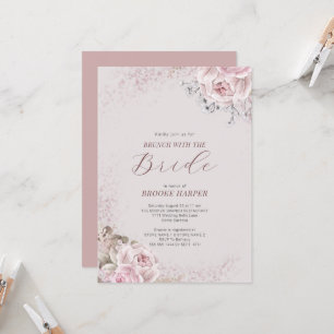Brunch with The Bride   Blush Floral Invitation