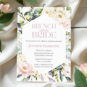 Brunch with the Bride Boho Floral Bridal Shower Invitation