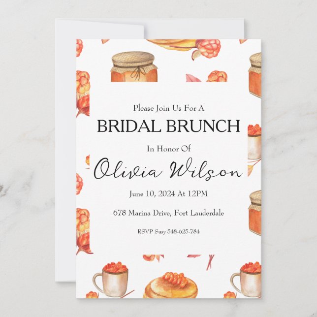 brunch with the bride bridal brunch invitations (Front)