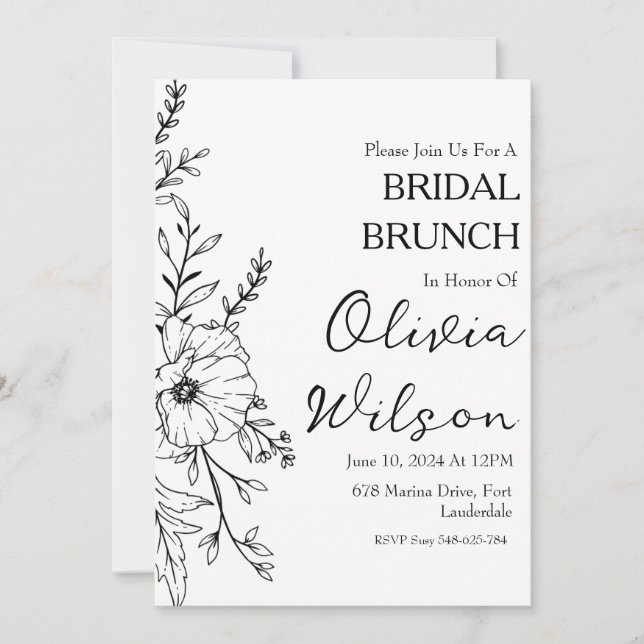 brunch with the bride bridal brunch invitations (Front)