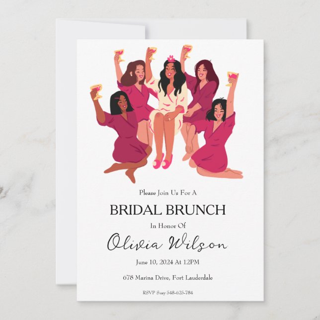 brunch with the bride bridal brunch invitations (Front)