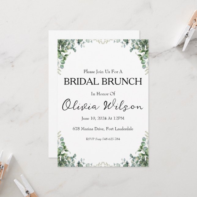 brunch with the bride bridal brunch invitations (Front/Back In Situ)