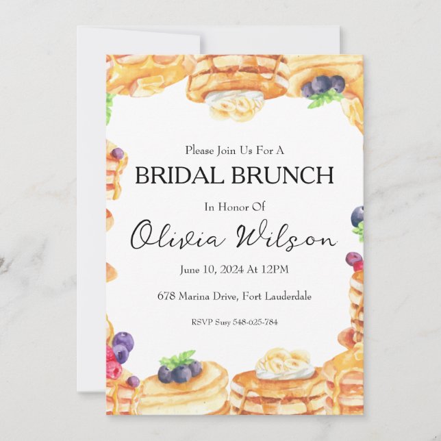 brunch with the bride bridal brunch invitations (Front)