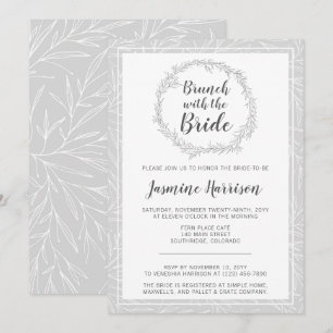 Brunch With The Bride Modern Botanical Wreath Invitation