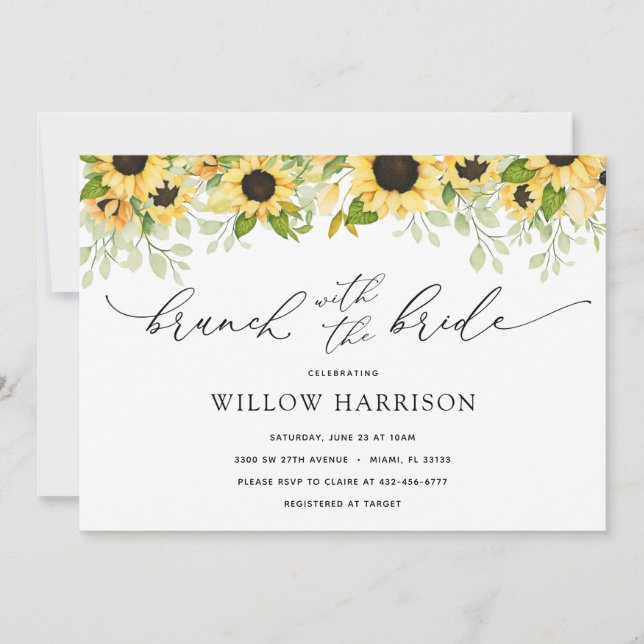 Brunch with the Bride Sunflower Shower Invitation (Front)