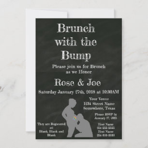 Brunch With the Bump chalkboard Invitation