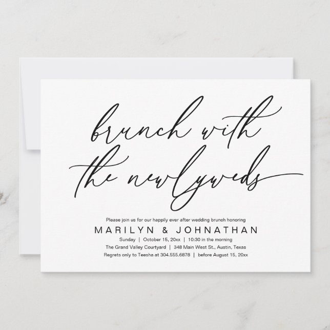 Brunch With The Newlyweds, Post Wedding Celebrate Invitation (Front)